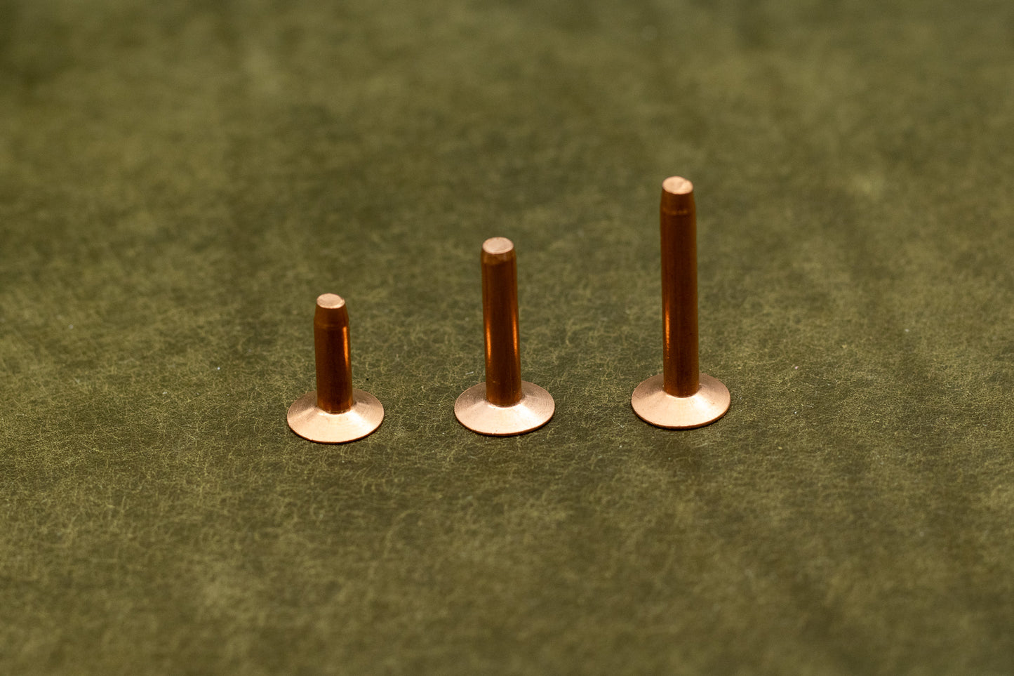 Copper rivets front