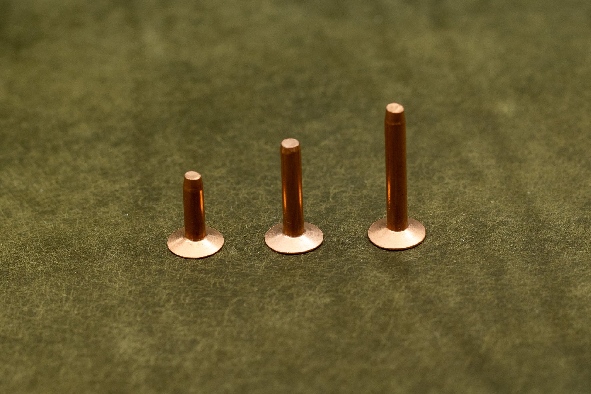 Copper rivets front